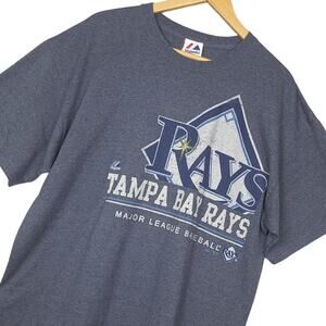 Tampa Bay Devil Rays Majestic Men's Short Sleeve T-Shirt XL Gray